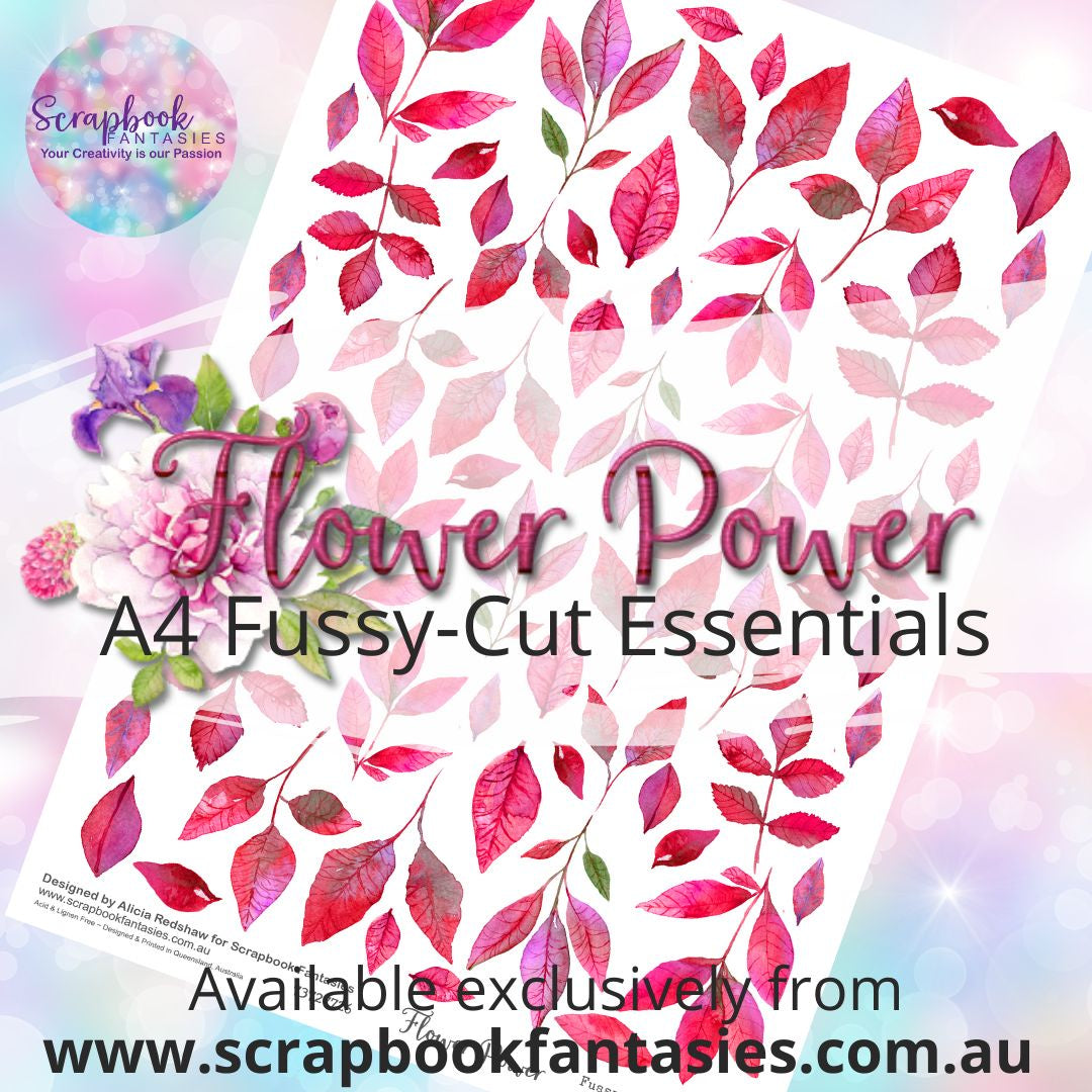 Flower Power A4 Colour Fussy-Cut Essentials - Colour-Pop Pink Leaves 73727726