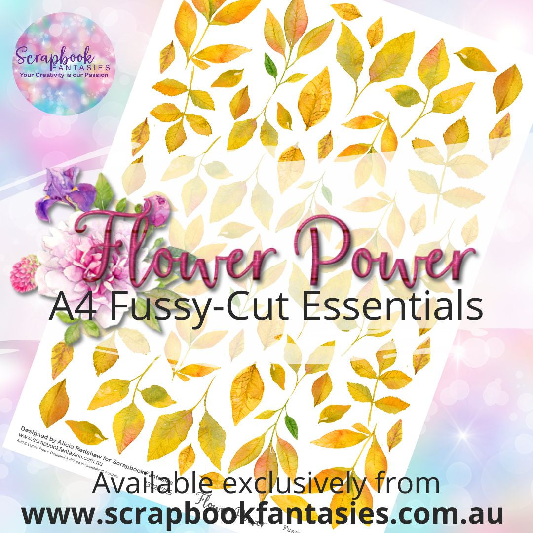 Flower Power A4 Colour Fussy-Cut Essentials - Colour-Pop Yellow Leaves 73727725