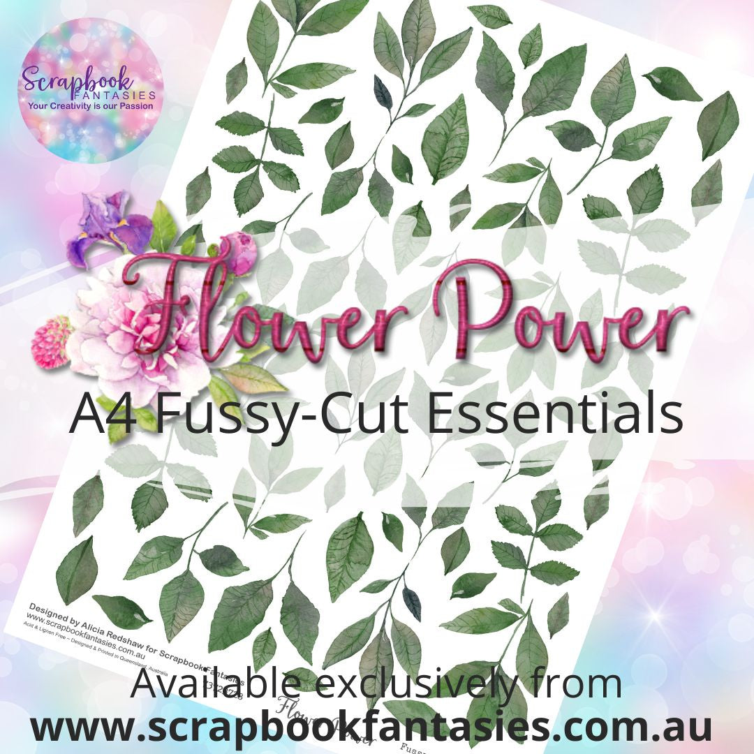 Flower Power A4 Colour Fussy-Cut Essentials - Dark Green Leaves 73727728