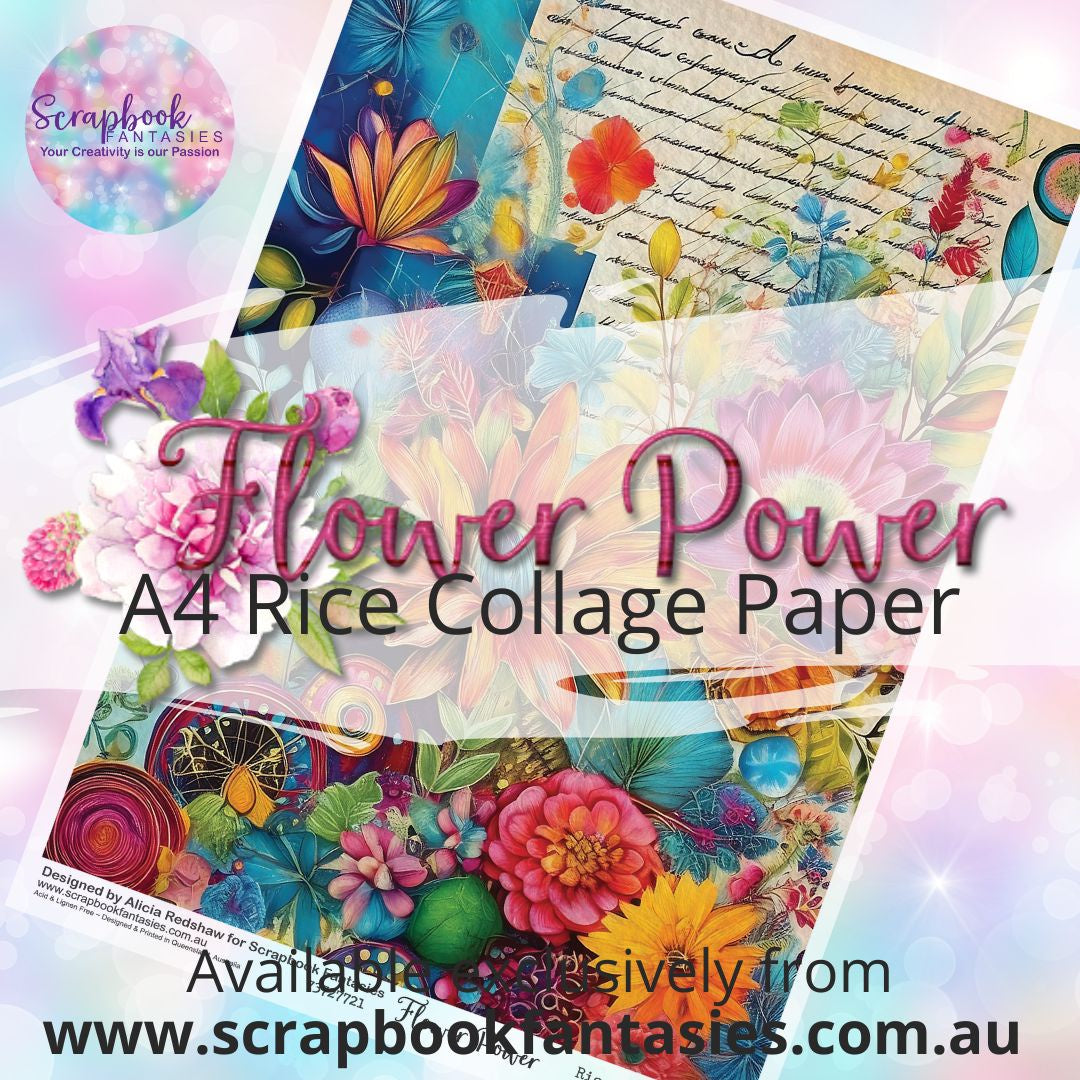 Flower Power A4 Rice Collage Paper - Colour-Pop Collage 2 73727721