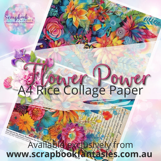 Flower Power A4 Rice Collage Paper - Colour-Pop Collage Halves 1 73727718