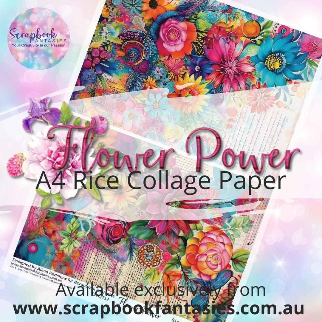 Flower Power A4 Rice Collage Paper - Colour-Pop Collage Halves 2 73727719