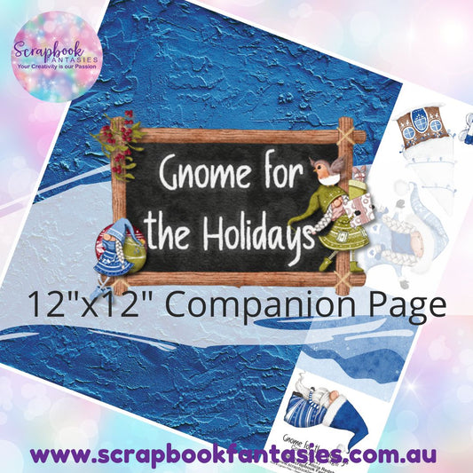 Gnome for the Holidays 12"x12" Single-sided Companion Page - Blue Stucco 438417