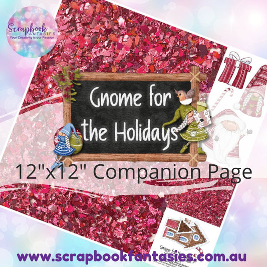 Gnome for the Holidays 12"x12" Single-sided Companion Page - Red Glitter 438416