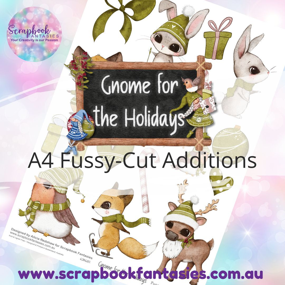 Gnome for the Holidays A4 Colour Fussy-Cut Additions - Green Character Animals 438420