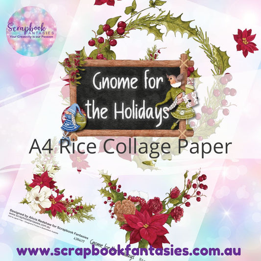 Gnome for the Holidays A4 Rice Collage Paper - Bouquets 438407