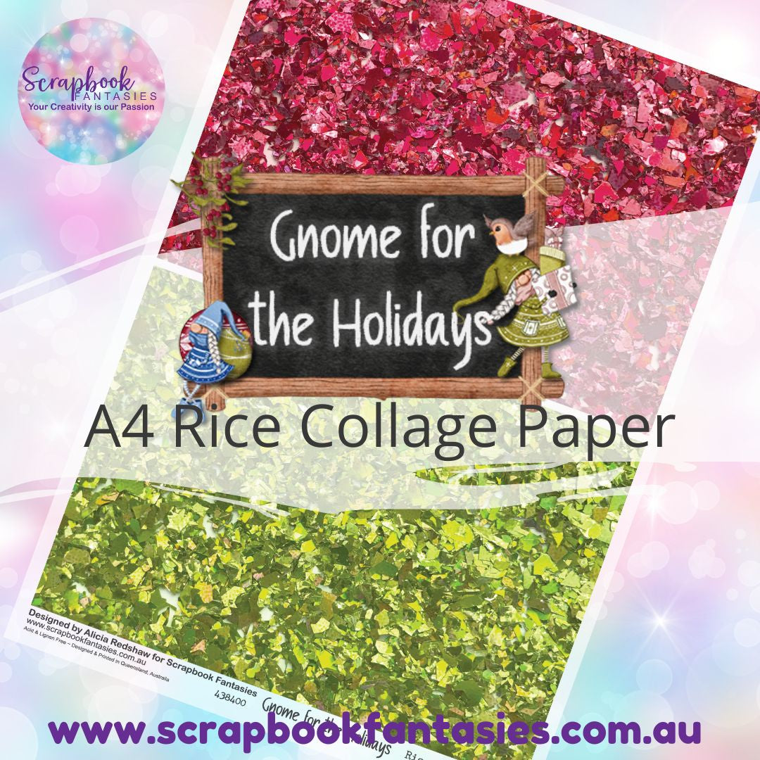 Gnome for the Holidays A4 Rice Collage Paper - Pattern Halves 1 438400