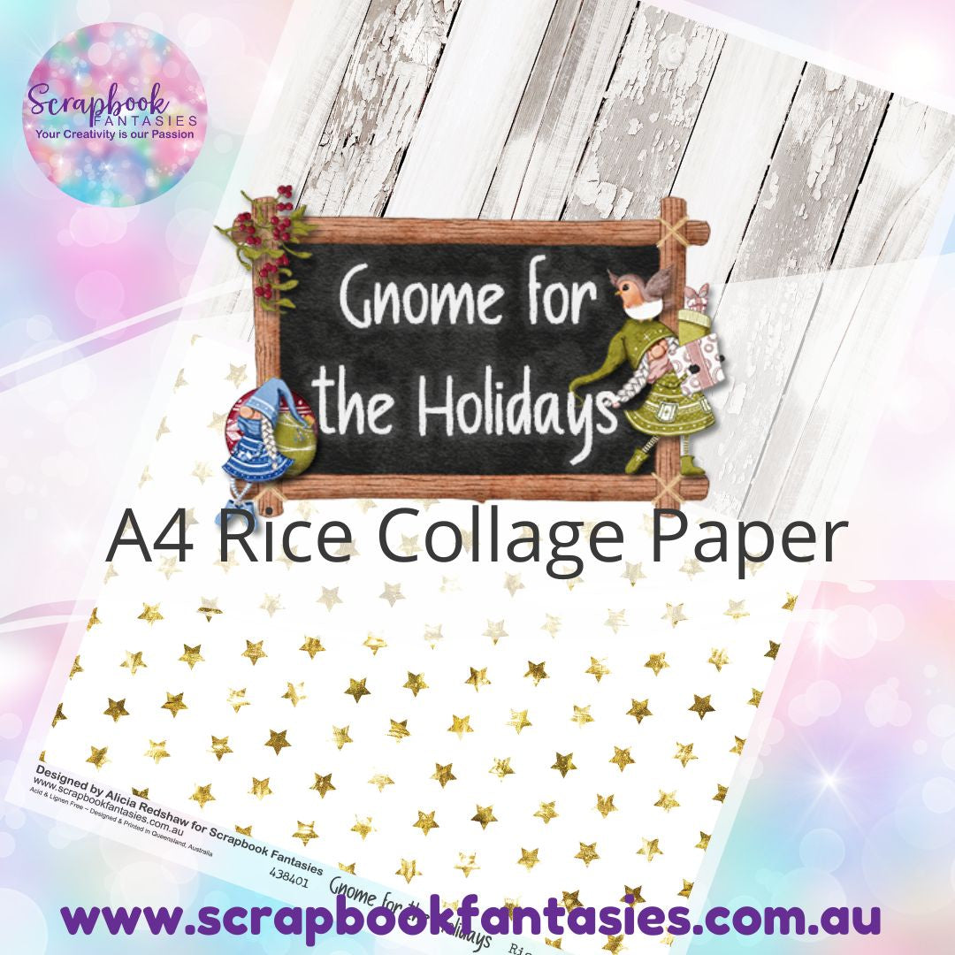 Gnome for the Holidays A4 Rice Collage Paper - Pattern Halves 2 438401