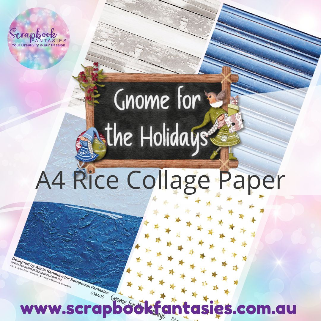 Gnome for the Holidays A4 Rice Collage Paper - Pattern Quarters 2 438406