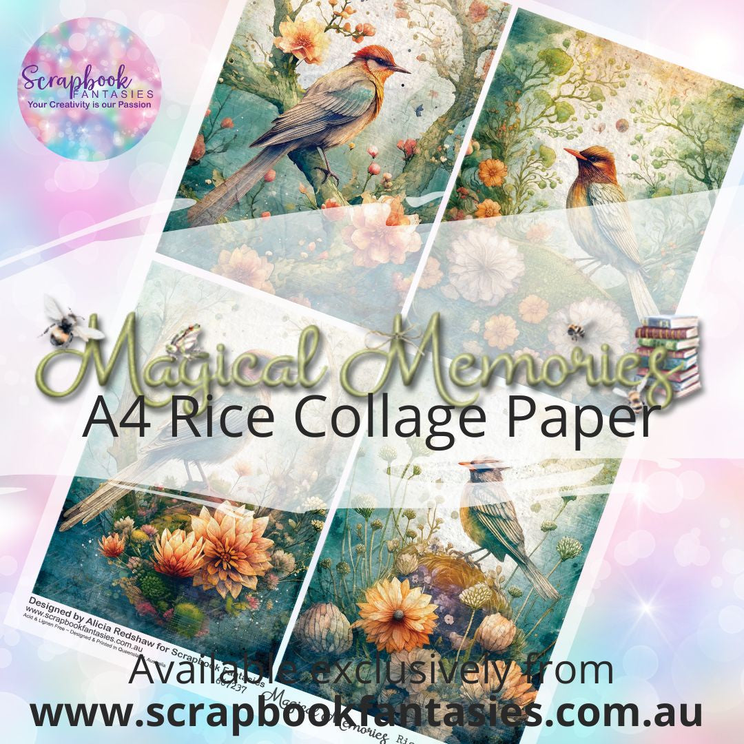 Magical Memories A4 Rice Collage Paper - Birds Quarters 667237