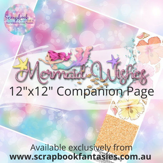 Mermaid Wishes 12"x12" Single-sided Companion Page - Hibiscus Unicorn Rainbow 692205