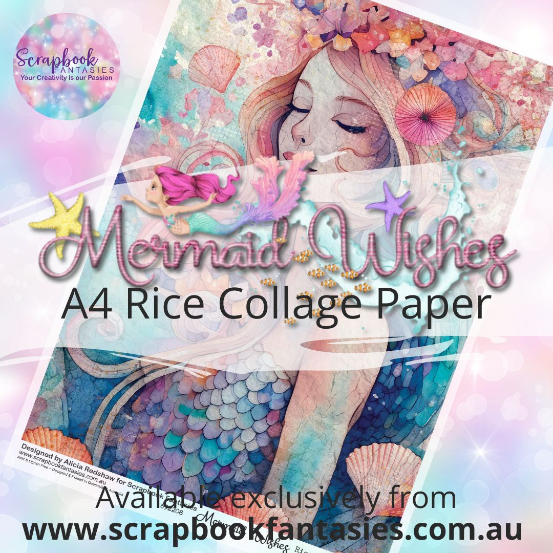 Mermaid Wishes A4 Rice Collage Paper - Mermaid Collage 2 692208