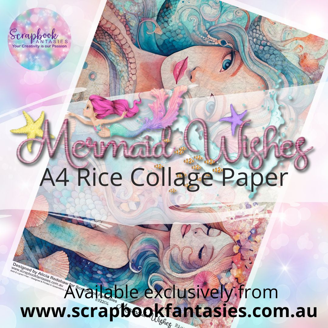 Mermaid Wishes A4 Rice Collage Paper - Mermaid Collage Pair 1 692204