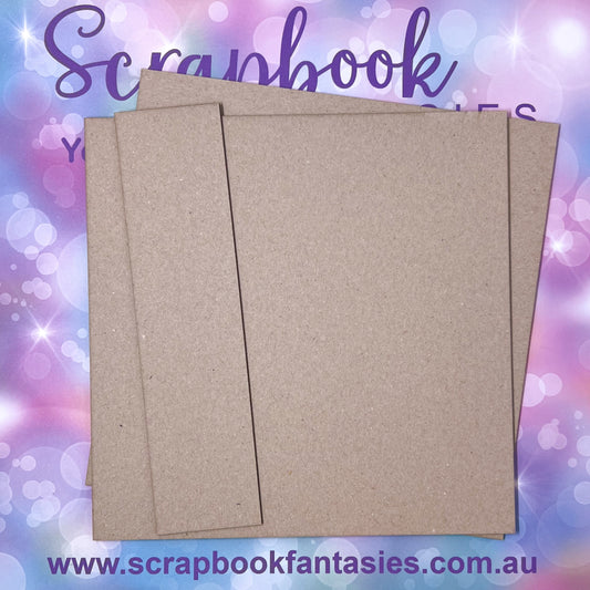 Mini-Book Cover Set - 8"x8" + 2" spine (3 pieces) High-quality 1.8mm Chipboard 20067