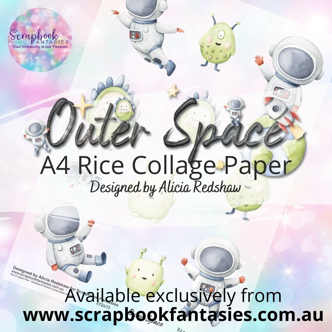 Outer Space A4 Rice Collage Paper - Aliens & Astronauts 672403