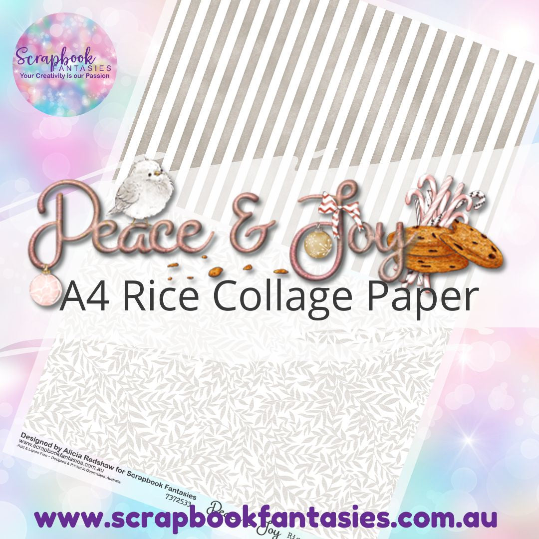 Peace & Joy A4 Rice Collage Paper - Pattern Halves 1 7372533