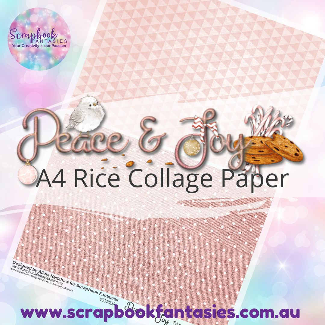 Peace & Joy A4 Rice Collage Paper - Pattern Halves 2 7372534