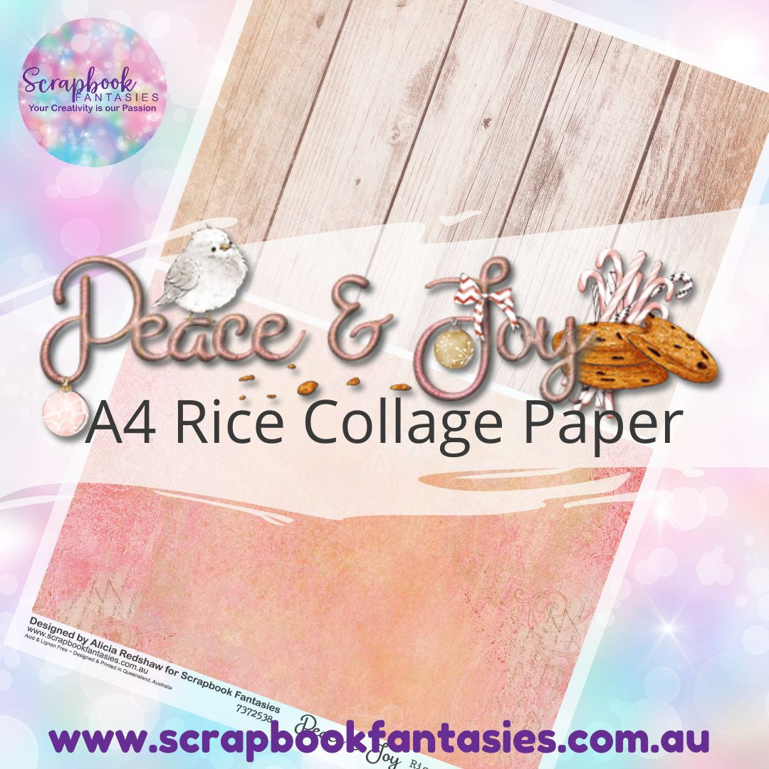 Peace & Joy A4 Rice Collage Paper - Pattern Halves 6 7372538