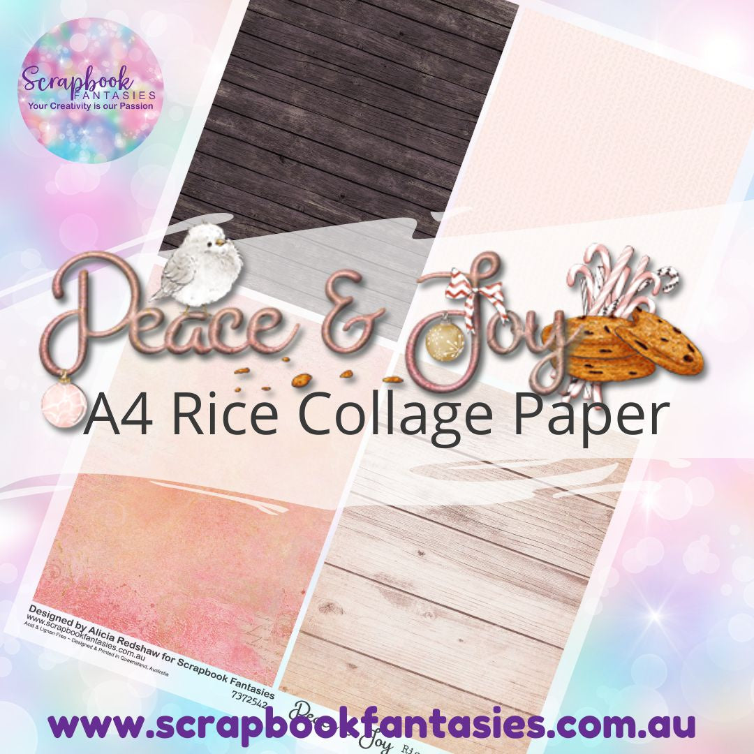 Peace & Joy A4 Rice Collage Paper - Pattern Quarters 3 7372542