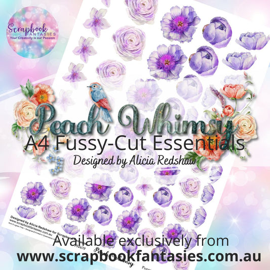 Peach Whimsy A4 Colour Fussy-Cut Essentials - Lilac Flowers 792409