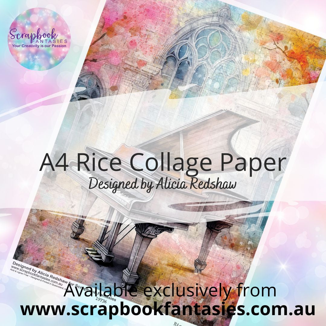 A4 Rice Collage Paper - Piano Collage 1 19736