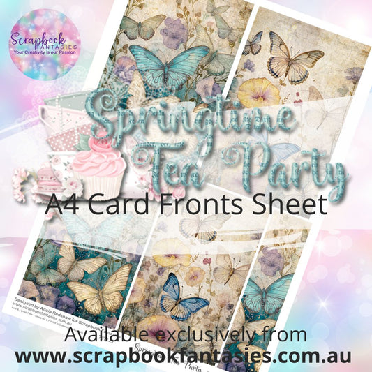 Springtime Tea Party A4 Card Fronts Sheet  - Butterfly Garden 2 787111