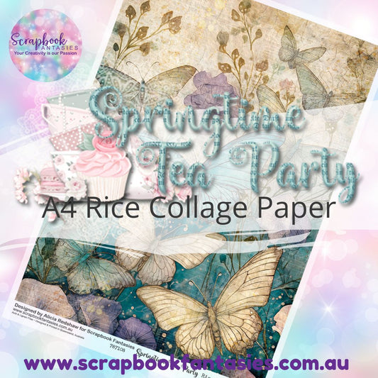 Springtime Tea Party A4 Rice Collage Paper - Butterfly Garden 3 787108