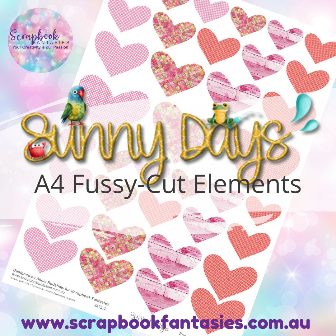 Sunny Days A4 Colour Fussy-Cut Elements - Hearts 1 247332