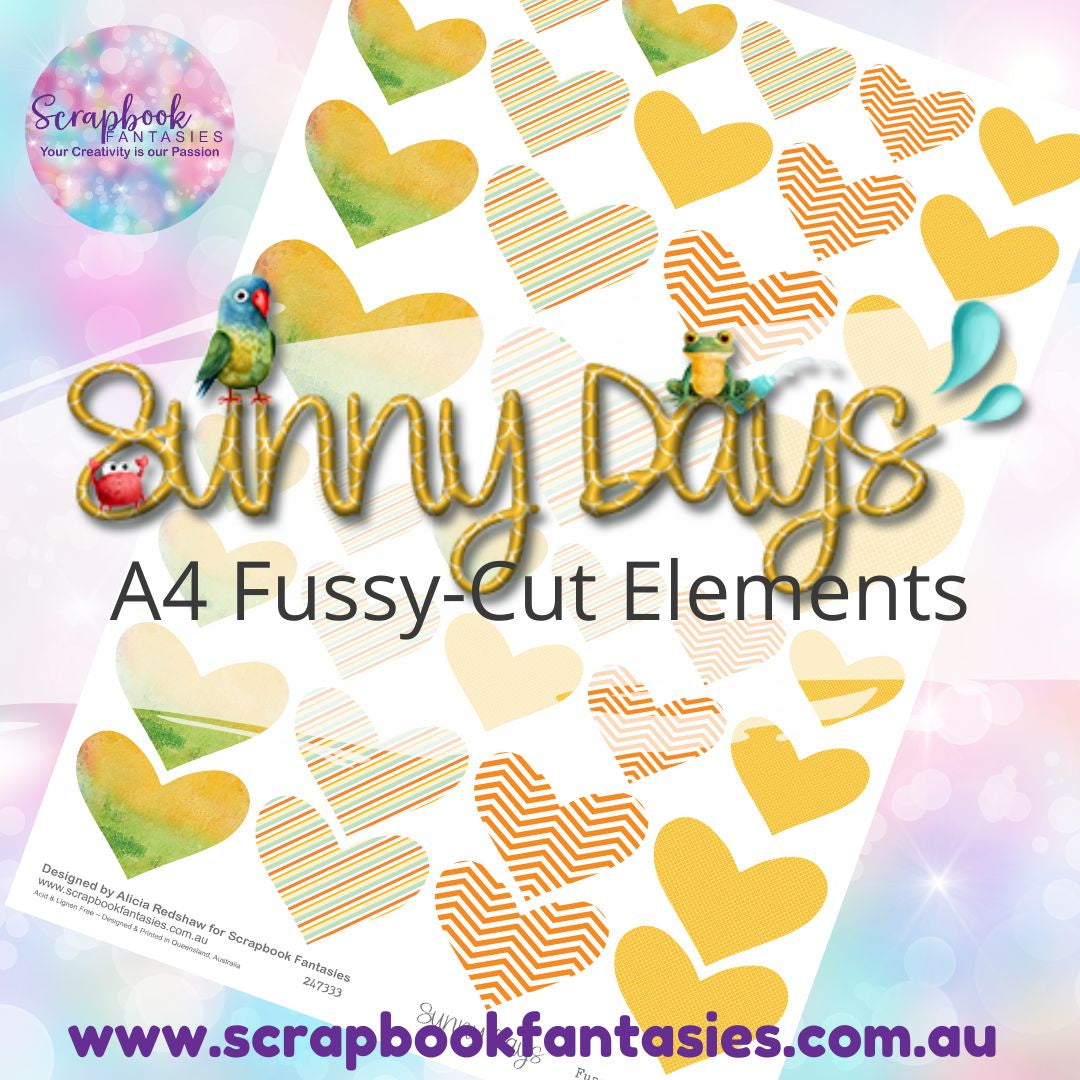 Sunny Days A4 Colour Fussy-Cut Elements - Hearts 2 247333