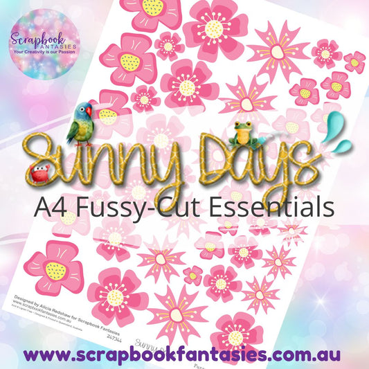 Sunny Days A4 Colour Fussy-Cut Essentials - Pink Flowers 247344