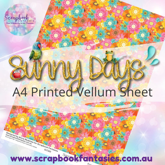 Sunny Days A4 Printed Vellum Sheet - Floral Pattern 247322