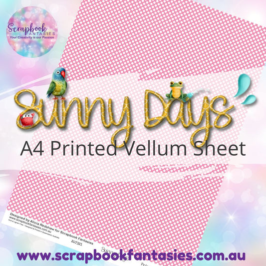 Sunny Days A4 Printed Vellum Sheet - Pink with White Spots 247321