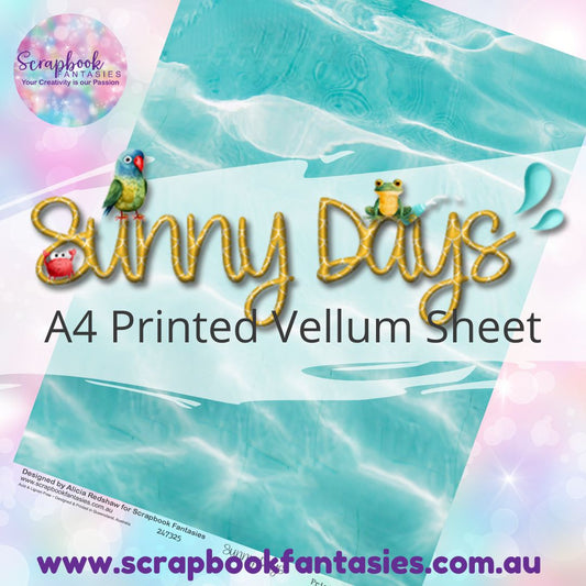 Sunny Days A4 Printed Vellum Sheet - Pool Water 247325