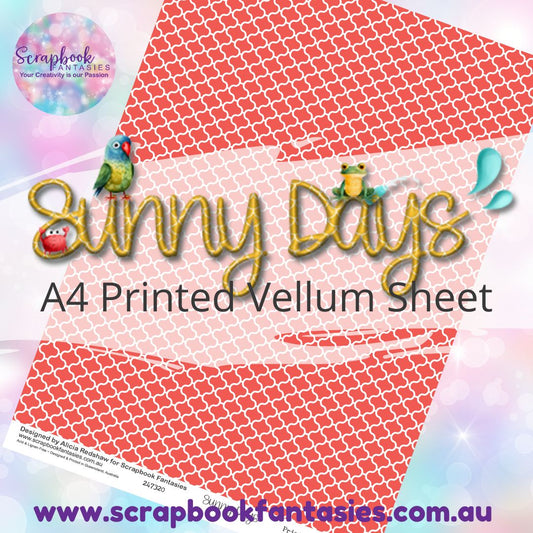 Sunny Days A4 Printed Vellum Sheet - Red Pattern 247320