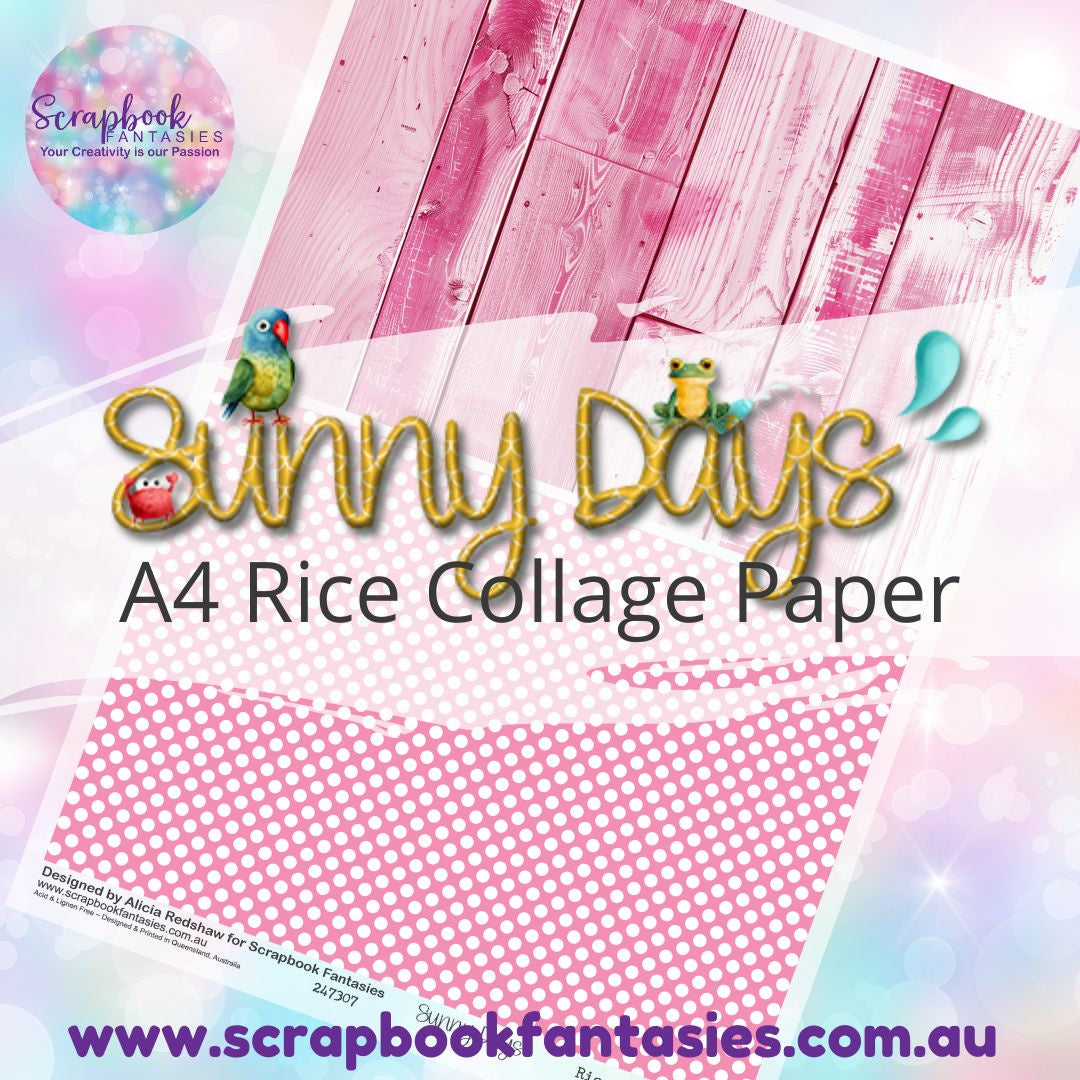 Sunny Days A4 Rice Collage Paper - Patterned Halves 1 247307