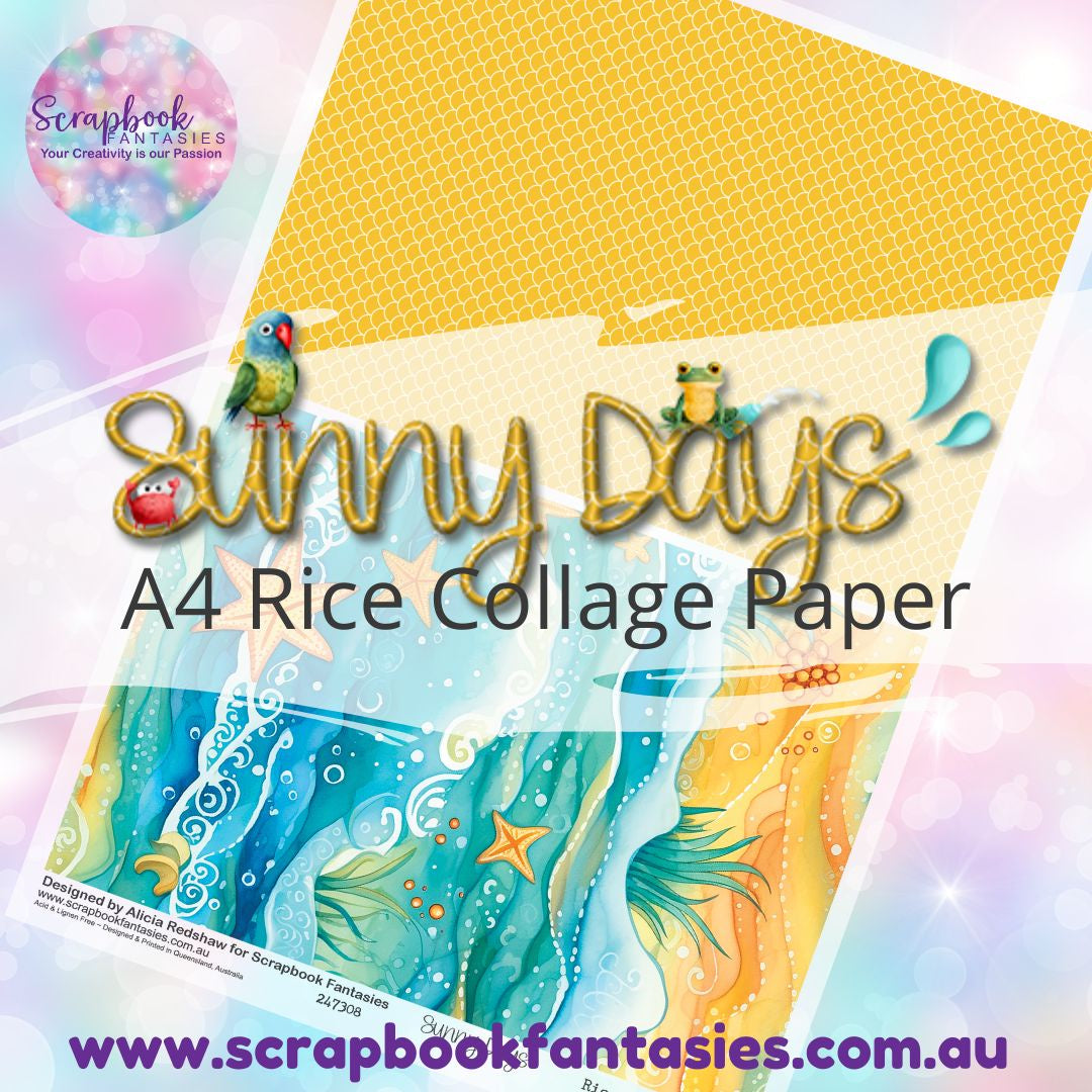 Sunny Days A4 Rice Collage Paper - Patterned Halves 2 247308