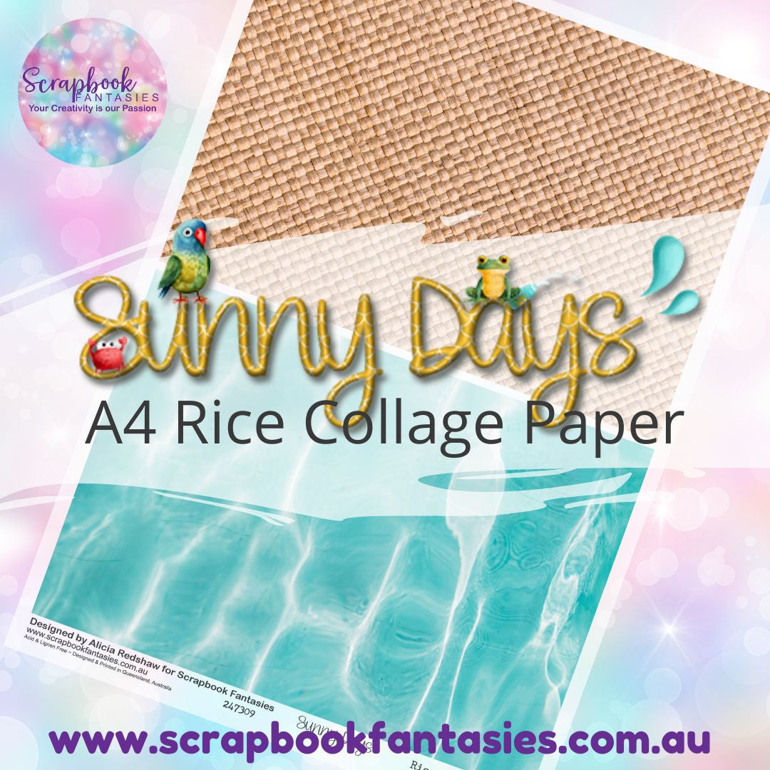 Sunny Days A4 Rice Collage Paper - Patterned Halves 3 247309