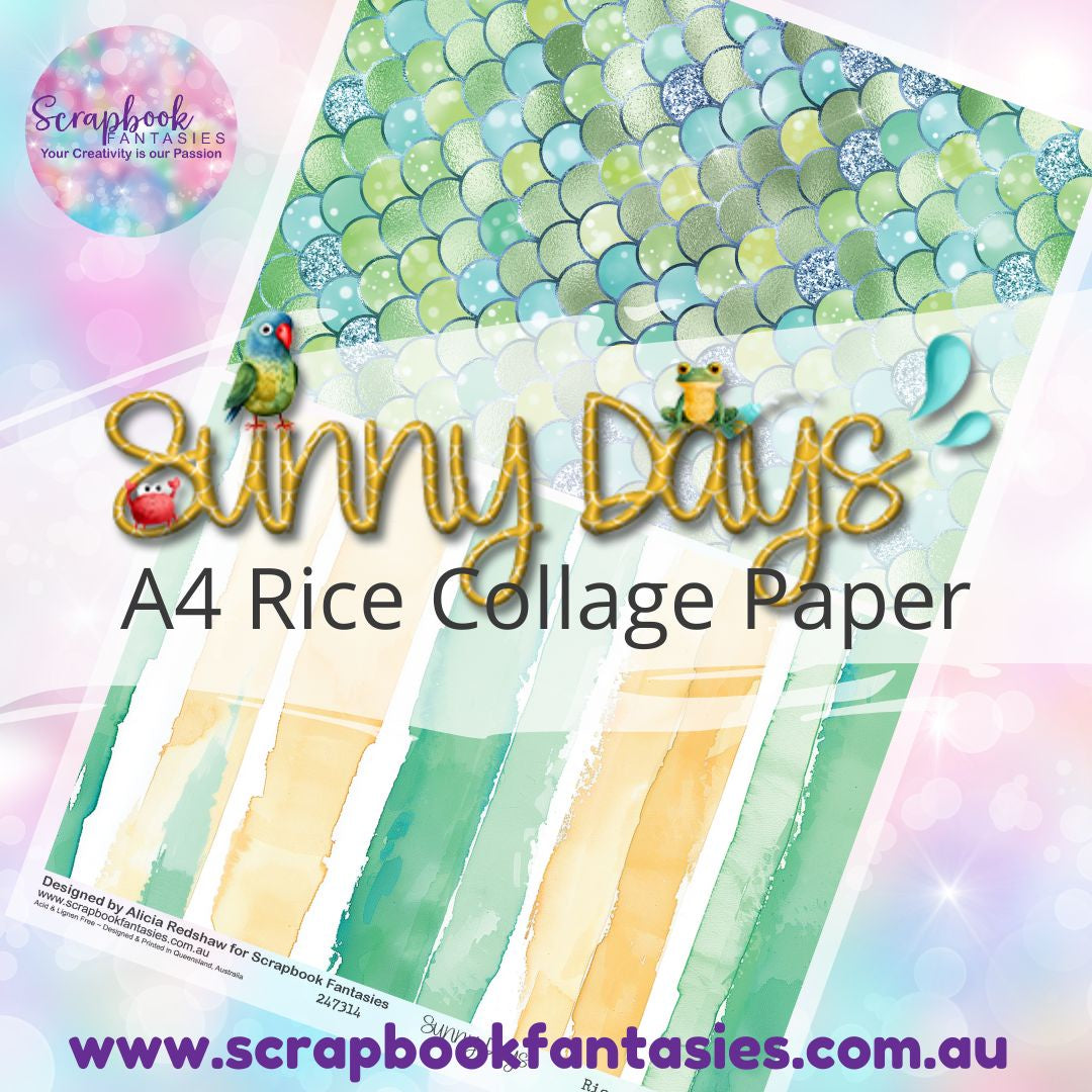 Sunny Days A4 Rice Collage Paper - Patterned Halves 8 247314