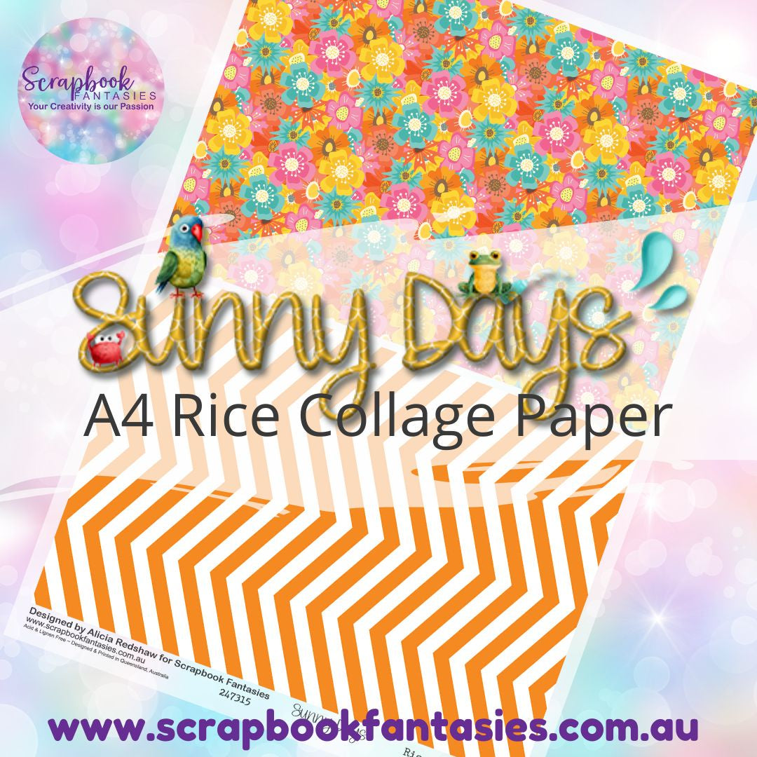 Sunny Days A4 Rice Collage Paper - Patterned Halves 9 247315