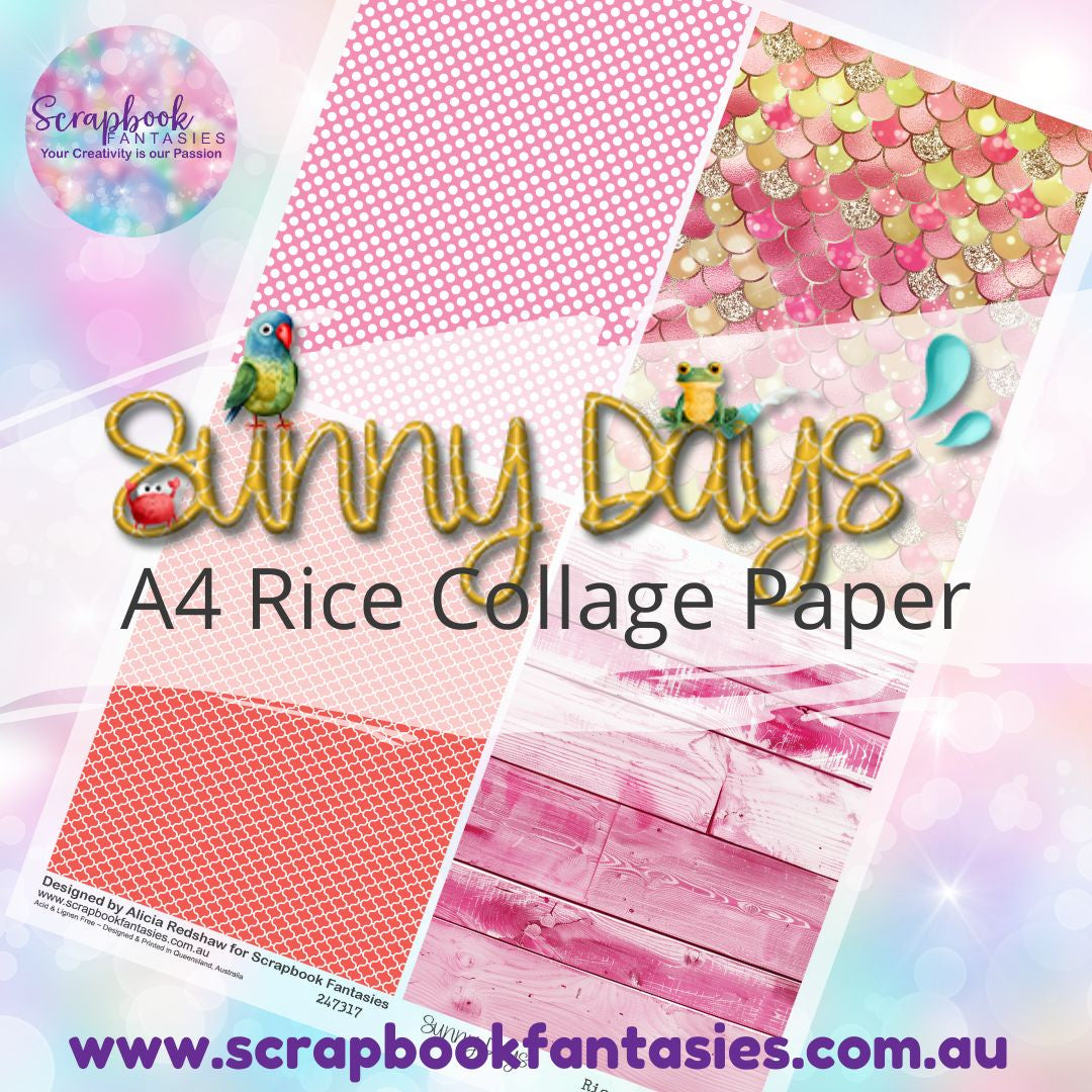 Sunny Days A4 Rice Collage Paper - Patterned Quarters 2 247317