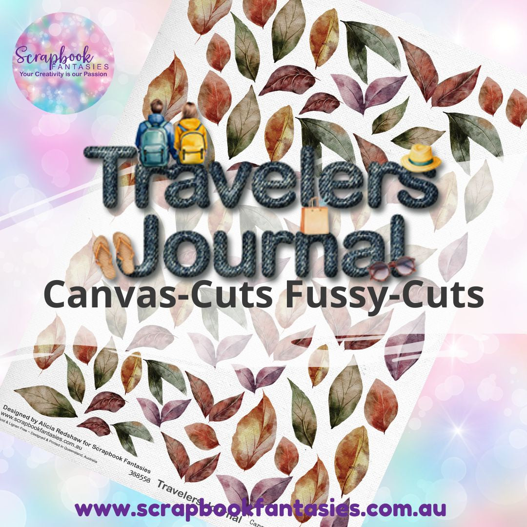 Travelers Journal 8.25"x11.5" Colour Fussy-Cut Canvas-Cuts - Rusty Leaves 388558