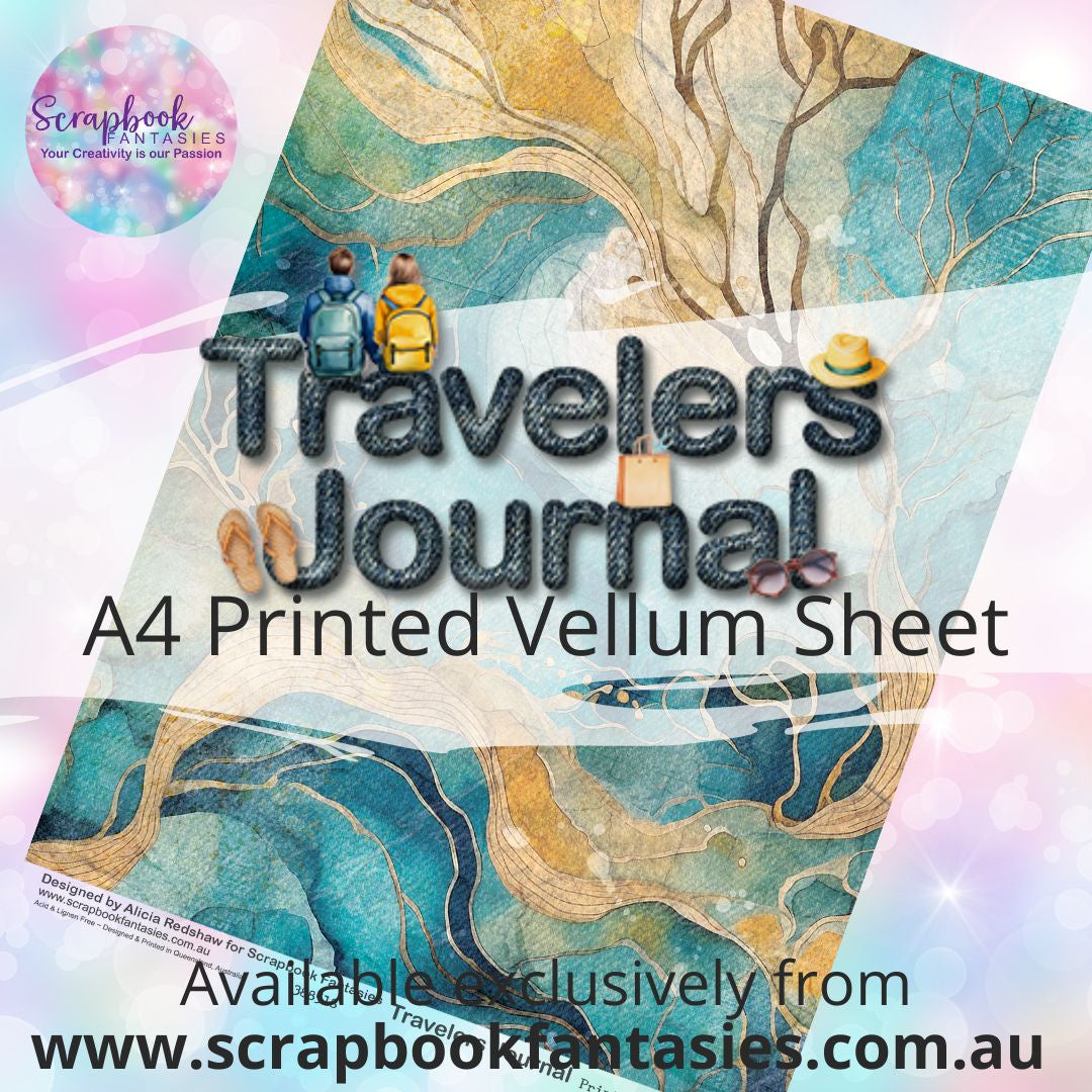 Travelers Journal A4 Printed Vellum Sheet - Swirly Pattern 388518