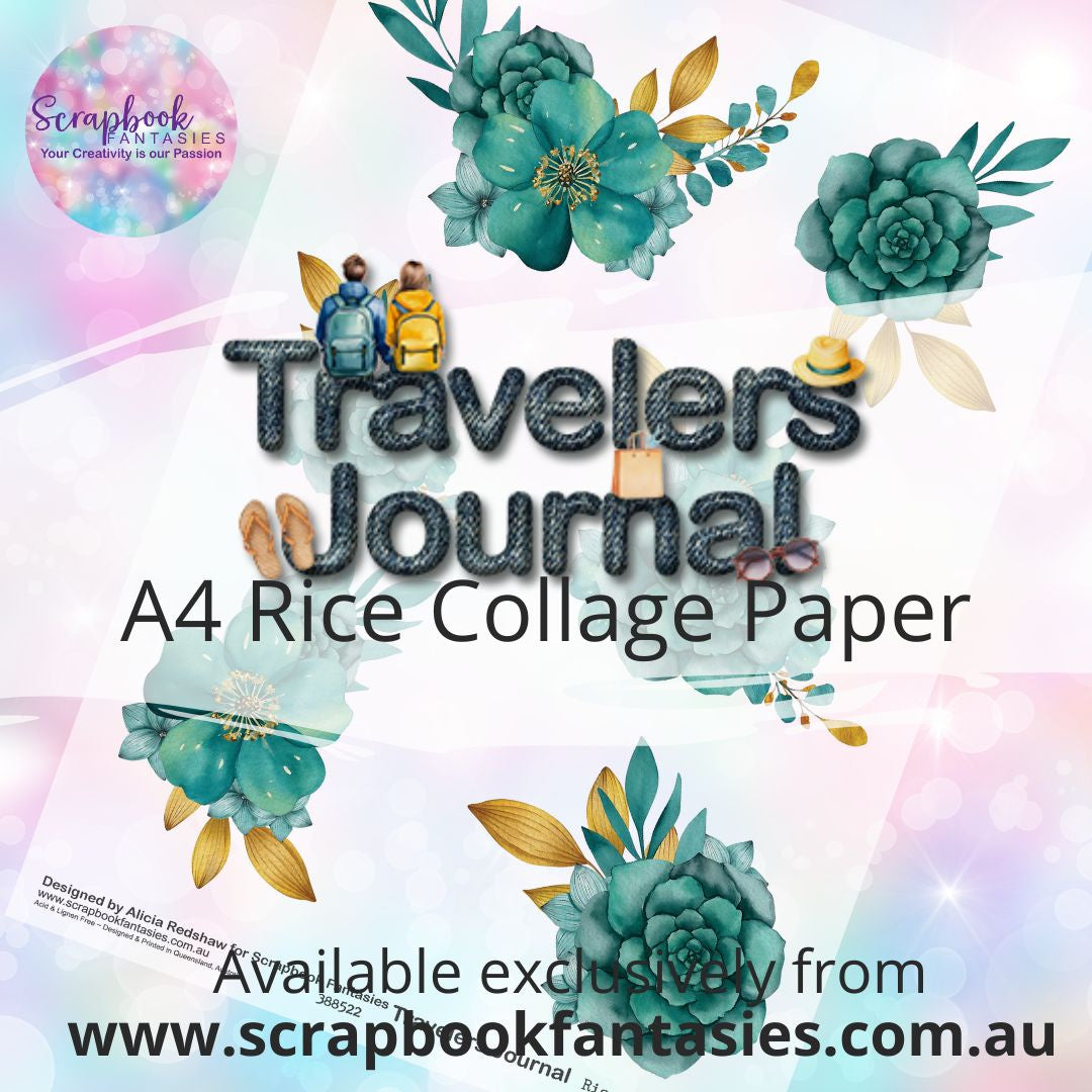 Travelers Journal A4 Rice Collage Paper - Floral Bouquets 2 388522