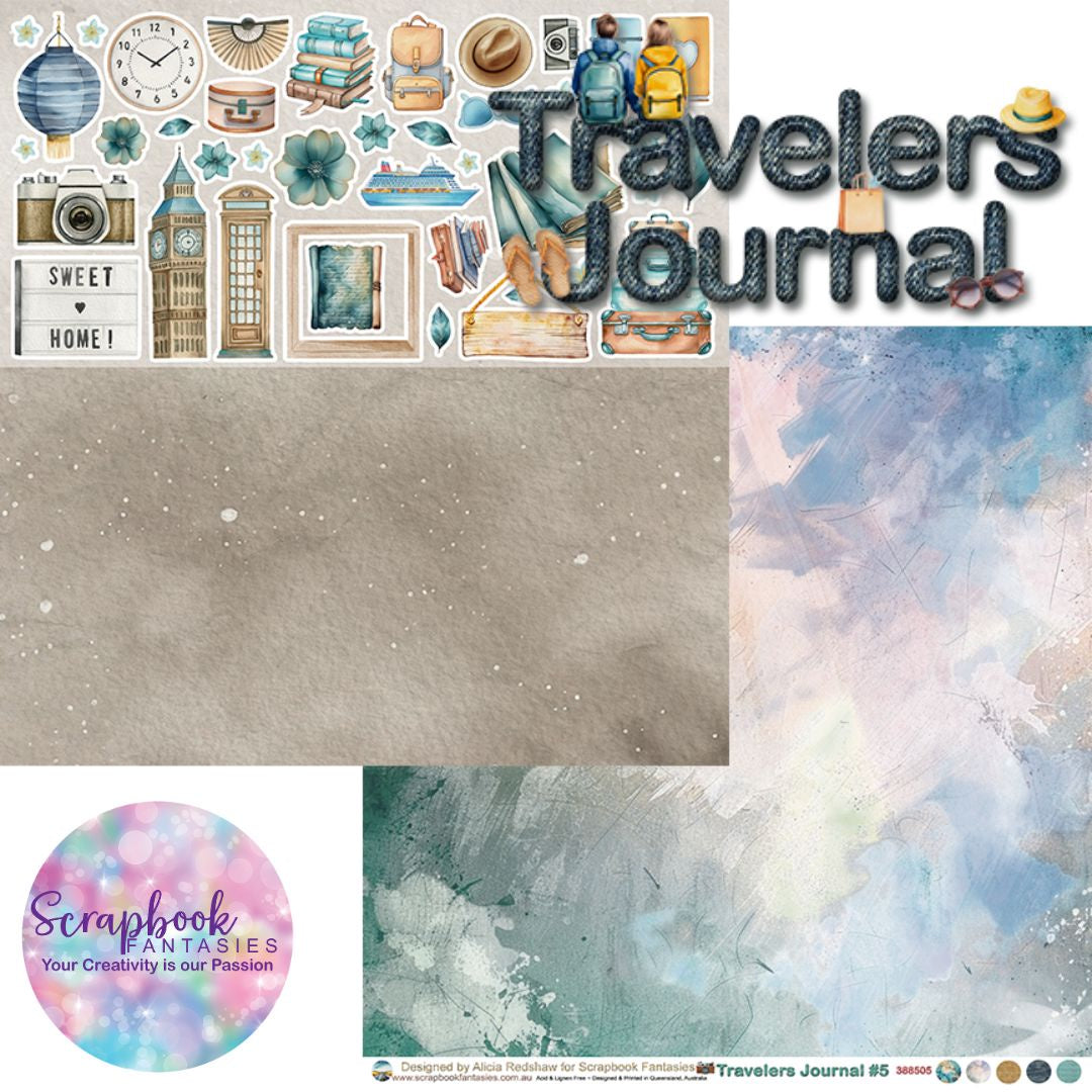 Travelers Journal 12x12 Double-Sided Patterned Paper 5 - 388505