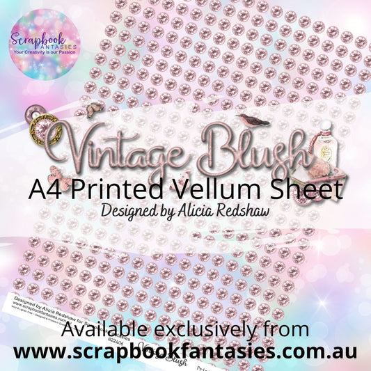 Vintage Blush A4 Printed Vellum Sheet - Pink Diamonds 822406