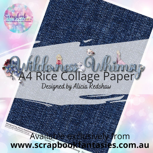 Wilderness Whimsy A4 Rice Collage Paper - Navy Denim 249913