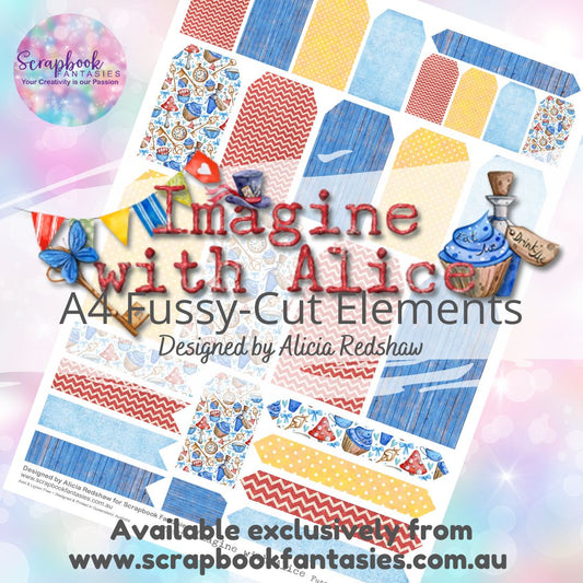 Imagine with Alice A4 Colour Fussy-Cut Elements - Tags 7349218