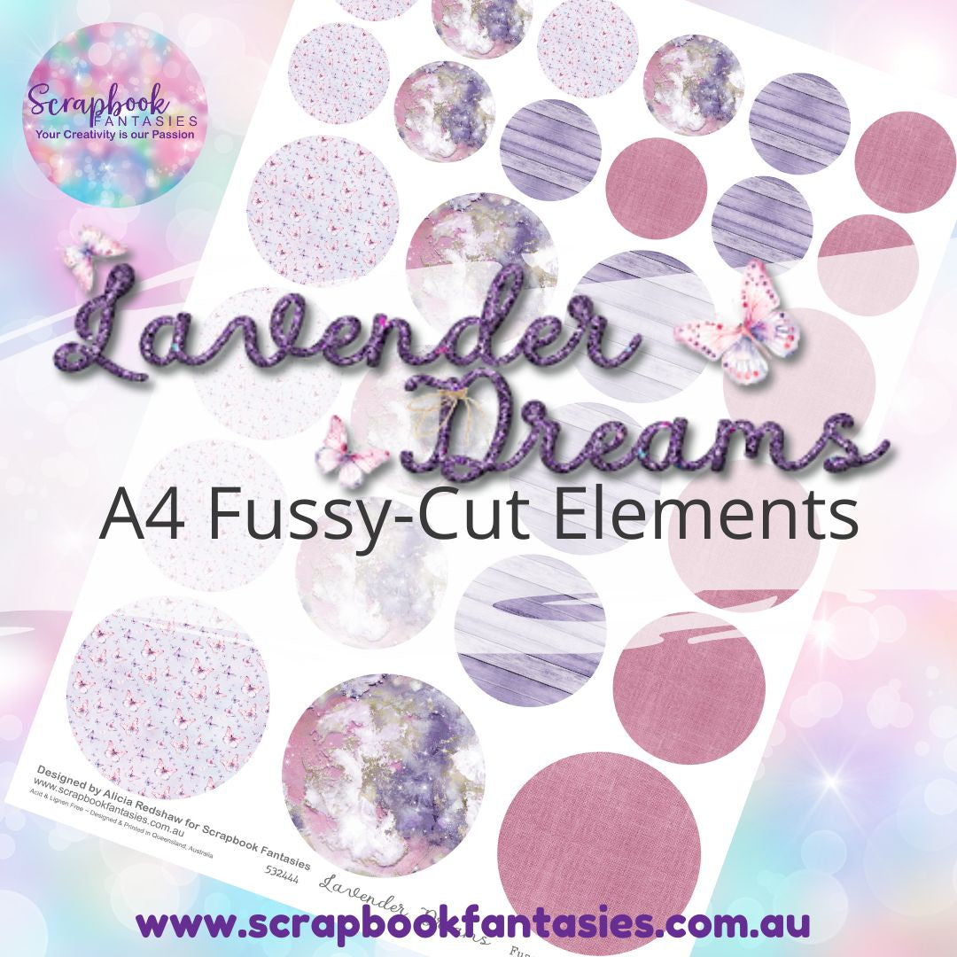 Lavender Dreams A4 Colour Fussy-Cut Elements - Circles 2 532444