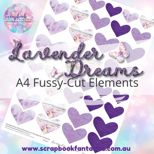 Lavender Dreams A4 Colour Fussy-Cut Elements - Hearts 1 532447