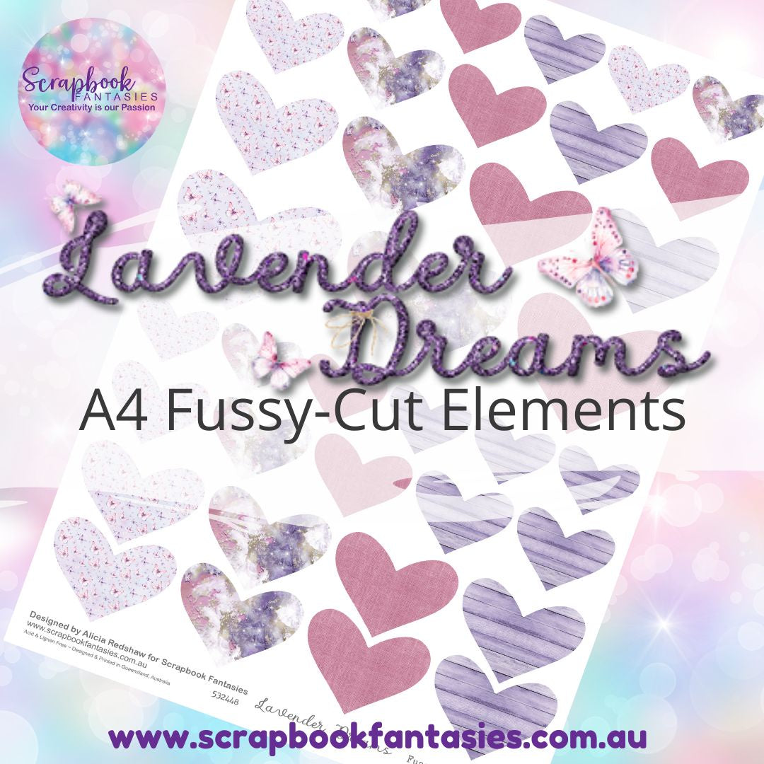 Lavender Dreams A4 Colour Fussy-Cut Elements - Hearts 2 532448